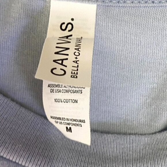 Alpha Chi Sorority T-Shirt Bella + Canvas Comic Graphic Size Medium Light Blue - Picture 3 of 6